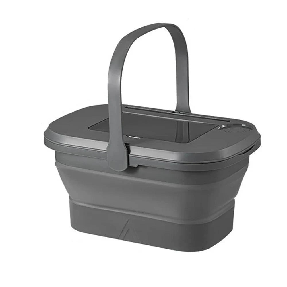 Folding Picnic Camping Storage Basket Large Capacity Outdoor Beverages and Fruits Storage Box Portable Spring Outing Hand Bucket-WAYBIKER