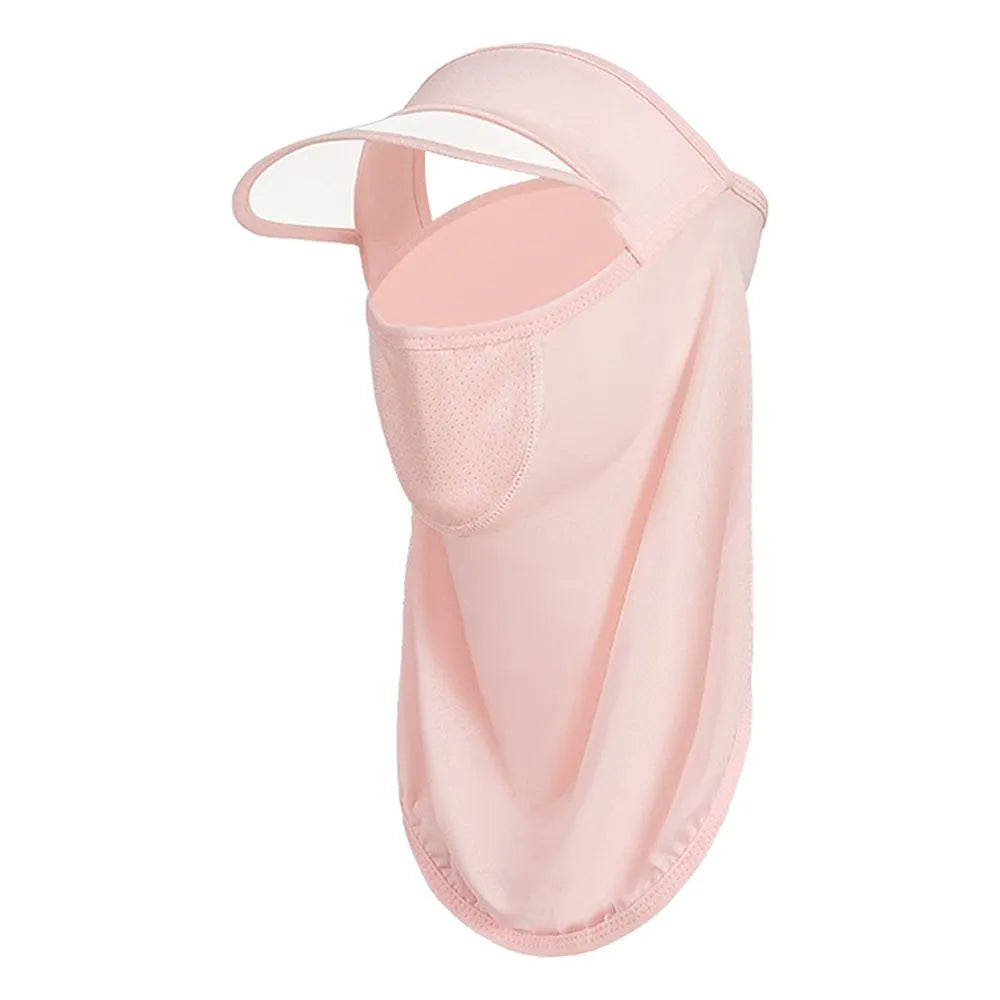 Outdoor Cycling Ice Silk Sunscreen Mask Men Women Riding UV Protect Neckline Sun Proof Mask Summer Face Cover With Brim-WAYBIKER