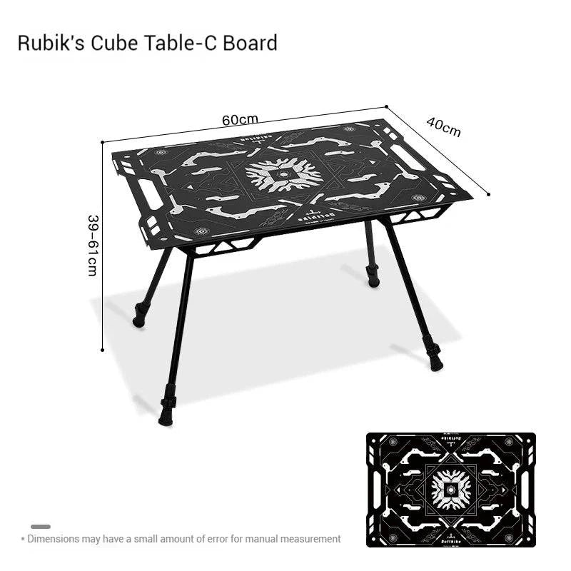 Difeike IGT Magic Cube Table, Wild Road, Feige Co Branded Outdoor Camping Folding Splicing Aluminum Plate Table, Tactical Table-WAYBIKER