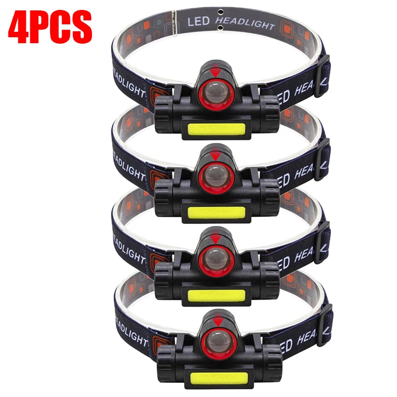 Portable LED Head Lamp With Magnet Built-in18650 Battery USB Rechargeable Headlamp Outdoor Waterproof Camping Fishing Headlight-WAYBIKER