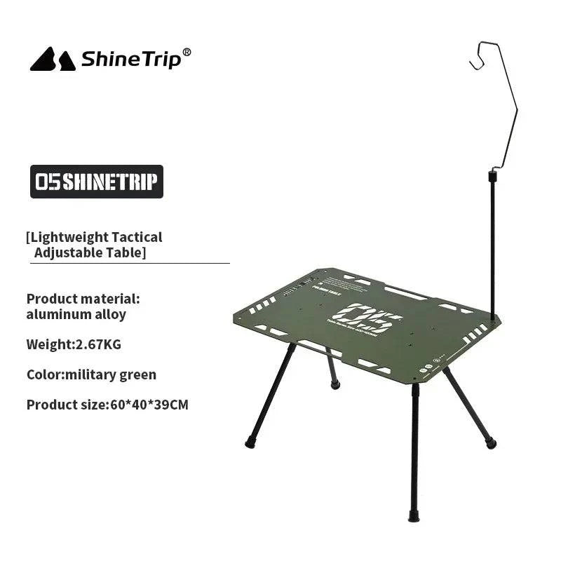 ShineTrip Camping Lightweight Table Portable Folding Table Lift Adjustable Aluminium Camping Table Set-WAYBIKER