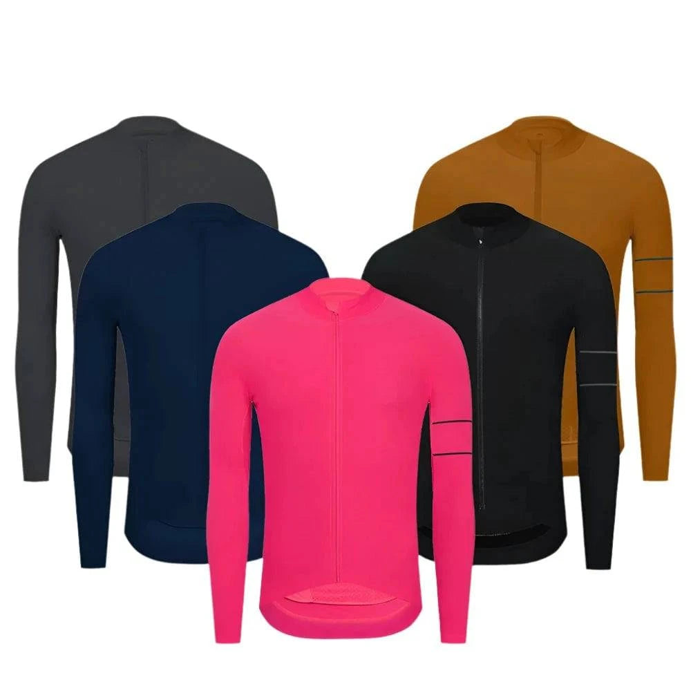YKYWBIKE Autumn Men's Cycling Jersey Fleece Thermal Bike Jacket Bicycle Jersey MTB Road Bike Long Sleeve Bicycle Clothing-WAYBIKER