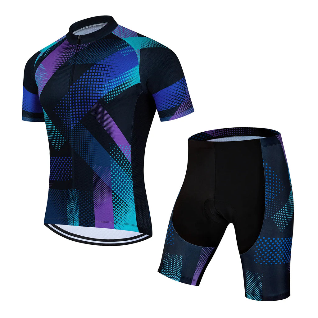 2024 Cycling Jersey Set Quick-Dry Bicycle Cycling Set with 20D Gel Pad Summer Anti-UV Men Pro Short-Sleeves Bicycle Clothing