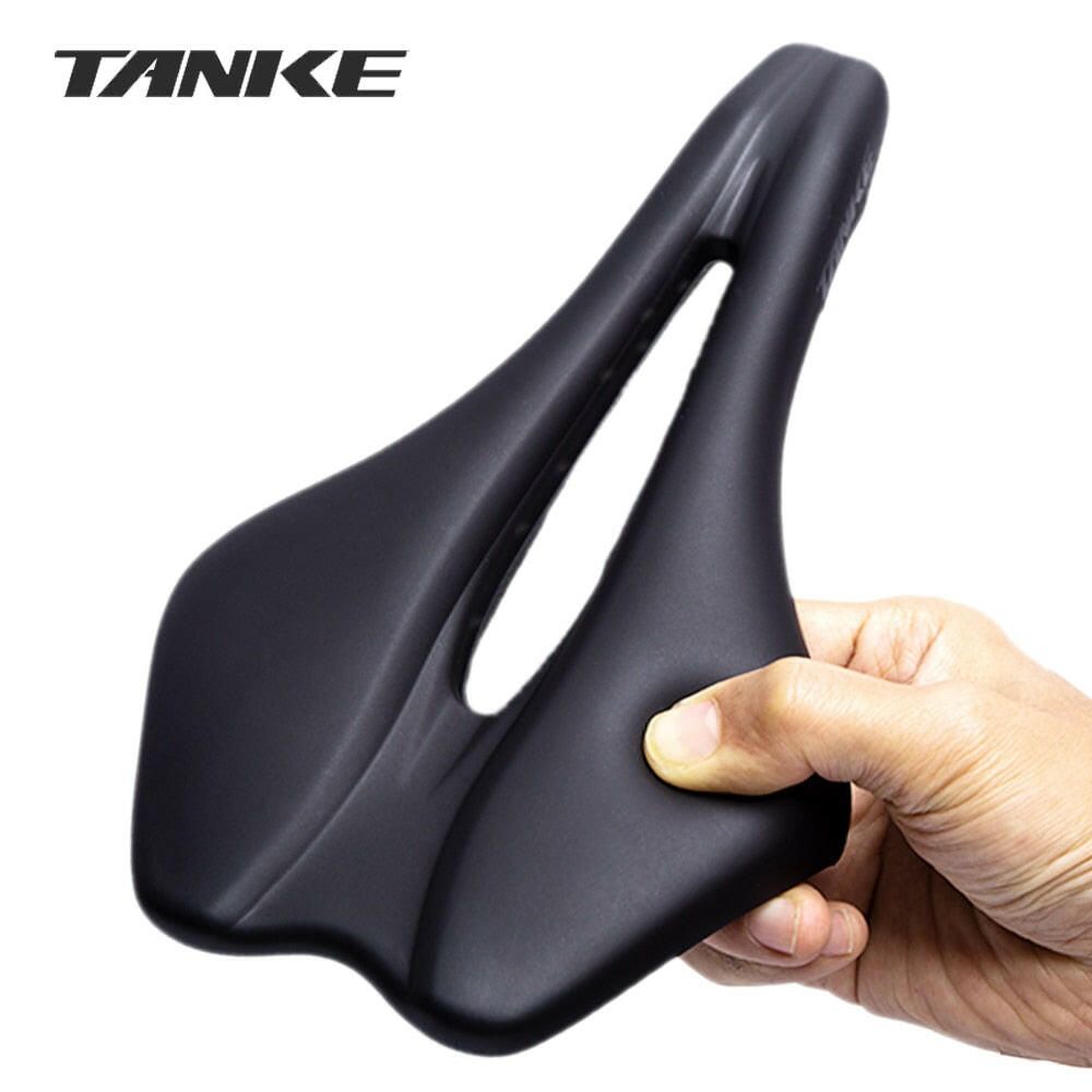 TANKE Bike Saddle MTB Mountain Road Bike Seat PU Leather Gel Filled Waterproof Cycling Cushion Hollow Shockproof Bicycle Saddle-WAYBIKER