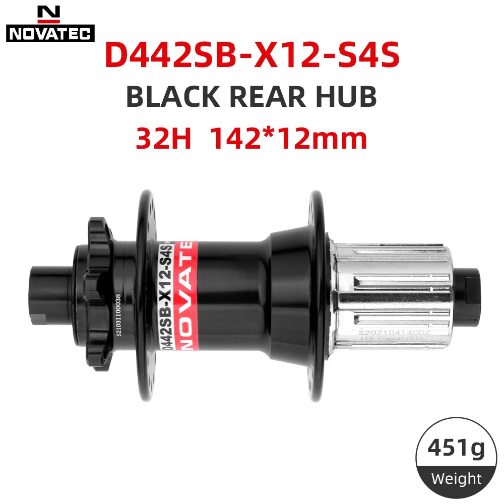 NOVATEC MTB Hub 32 Holes D041SB D042SB Front 100mm Rear 135mm Black HG Standard QR Cube Mountain Bike Hubs 8 9 10 11 12 Speed