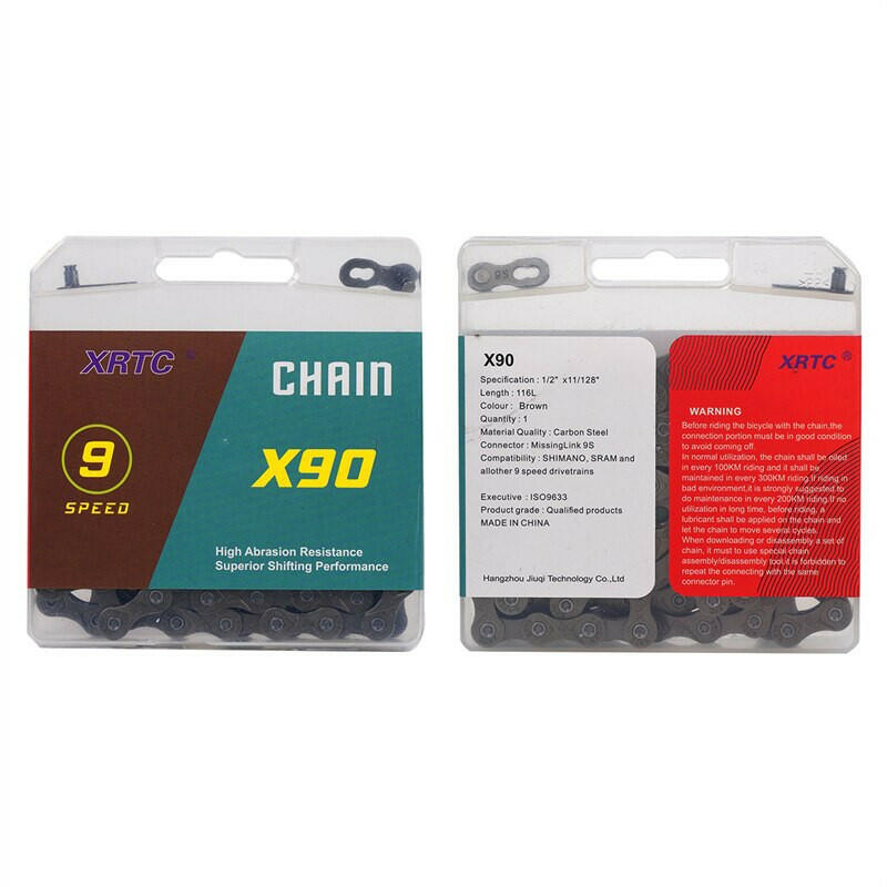XRTC 6,7,8/9/10 Speed 116 Links Bicycle Chains (1/2x3/32-Inch,1/2x11/128-Inch/) Compatible with 8S,9S-WAYBIKER