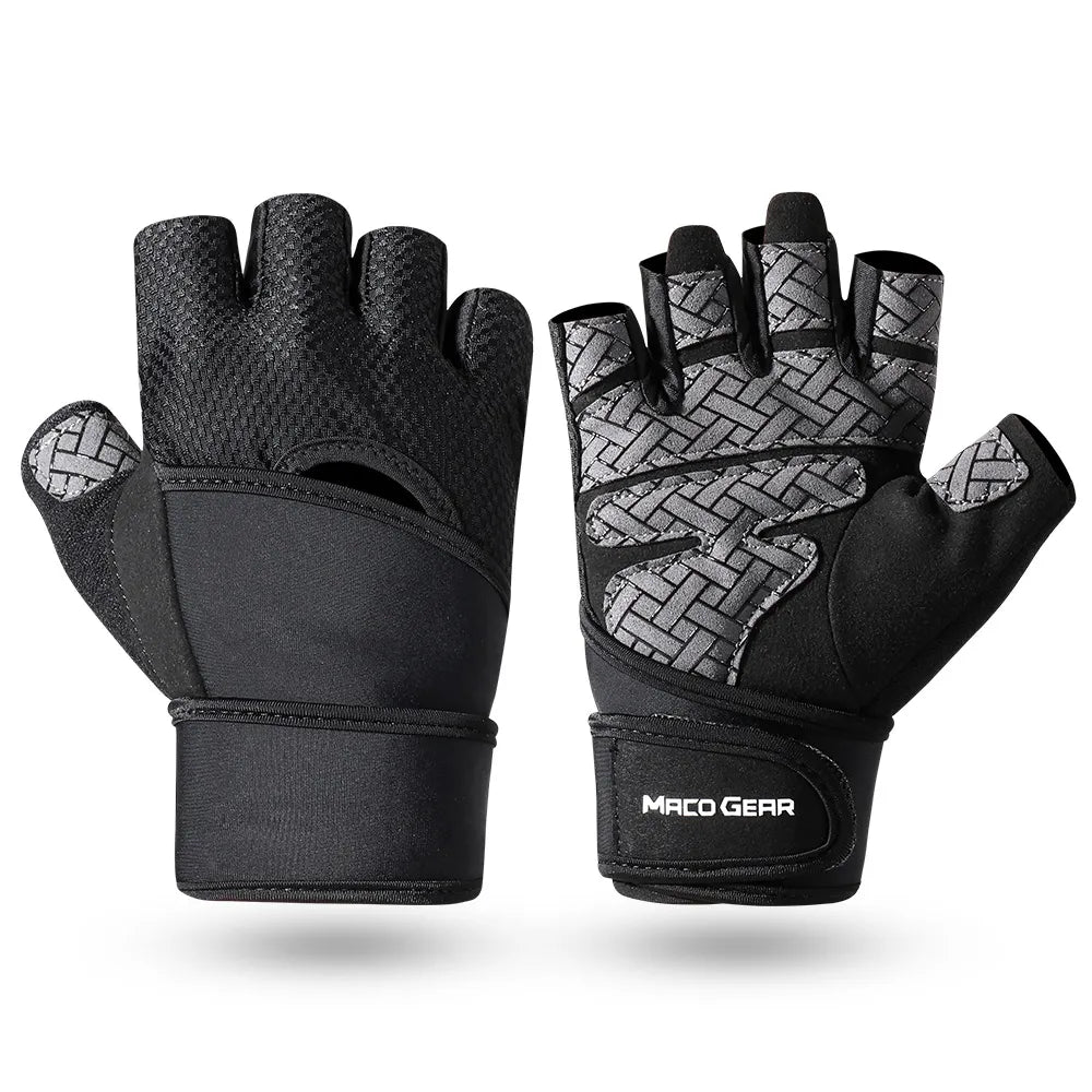Gym Gloves Fitness Weight Lifting Body Building Training Sports Exercise Cycling Workout Anti-skid Half Finger Glove Men Women-WAYBIKER