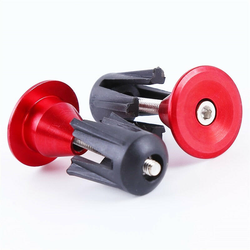 6 Colors 1 Pair Bicycle Handle Bar Cap End Plugs Bike Bicycle Aluminum Handlebar Grips Handle Bar Cap End Plugs Bicycle Parts-WAYBIKER