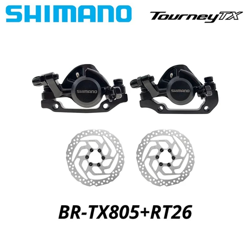 Shimano TOURNEY TX BR-TX805 Mechanical Disc Brake Calipers Resin Pads TX805 Caliper G3 HS1 RT56 RT54 RT30 RT26 Rotor 160mm