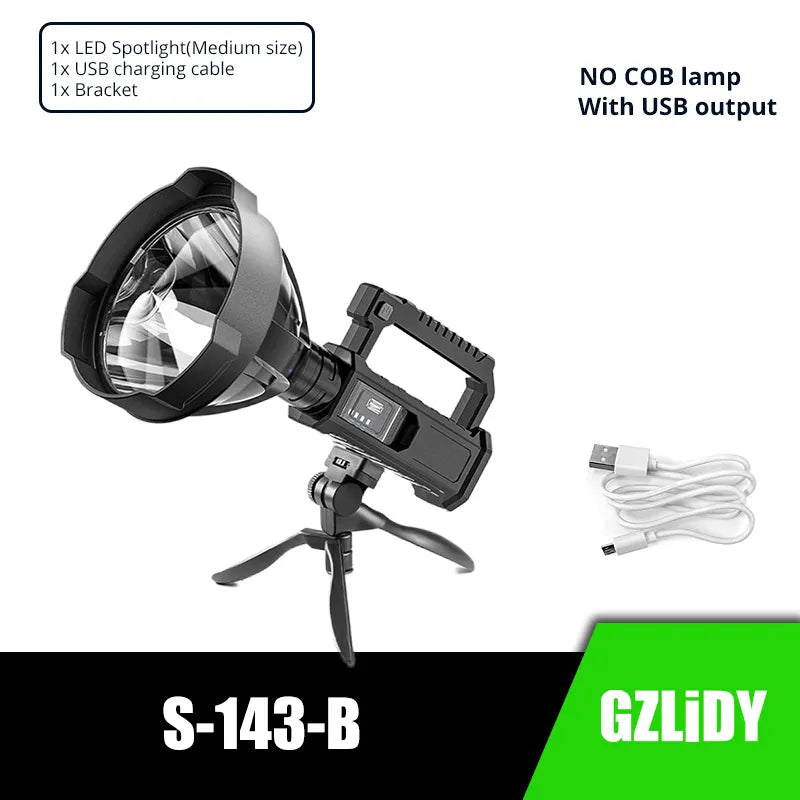 High Power LED Flashlight Powerful XHP70 Torch Waterproof Fishing Lantern USB Rechargeable Spotlight Searchlight Camping Lamp-WAYBIKER