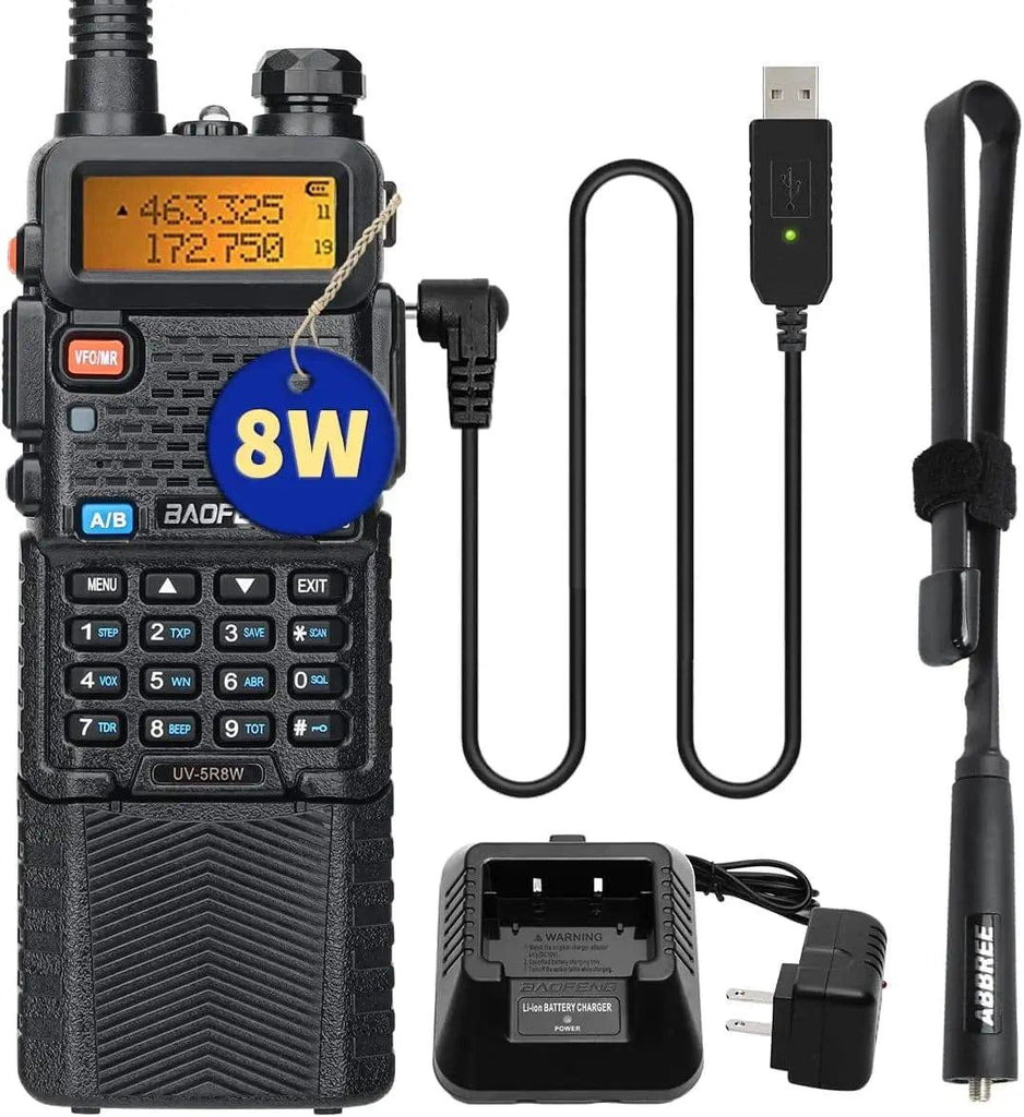 BAOFENG UV-5R 8W/5W 3800mAh High Power Ham Radio VHF&UHF Portable Two Way Radio Long Range Rechargeable Handheld Radio CB Radio-WAYBIKER