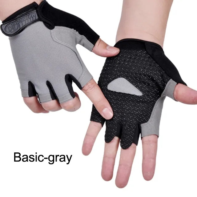 Anti Slip Shock Breathable Half Finger Gloves Breathable Cycling Gloves Fitness Gym Bodybuilding Crossfit Exercise Sports Gloves-WAYBIKER