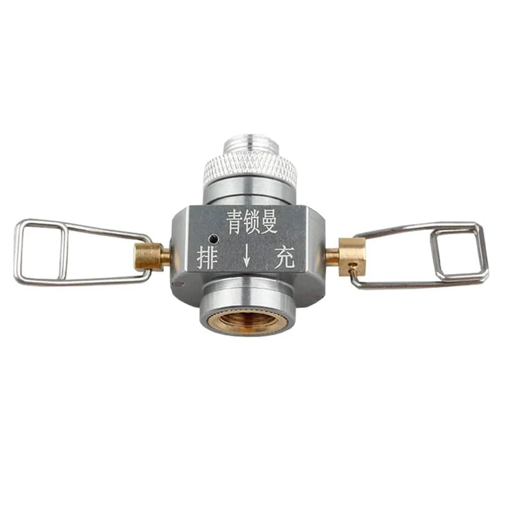 Gas Refill Adapter with Refilling Valve Exhaust Valve Canister Shifter