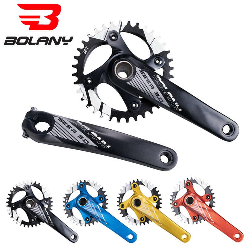 BOLANY Mountain Bike Crankset 170MM 104BCD Crankset Hollow Crank Aluminum Alloy MTB Bicycle Crank Chainring Bicycle Accessories-WAYBIKER