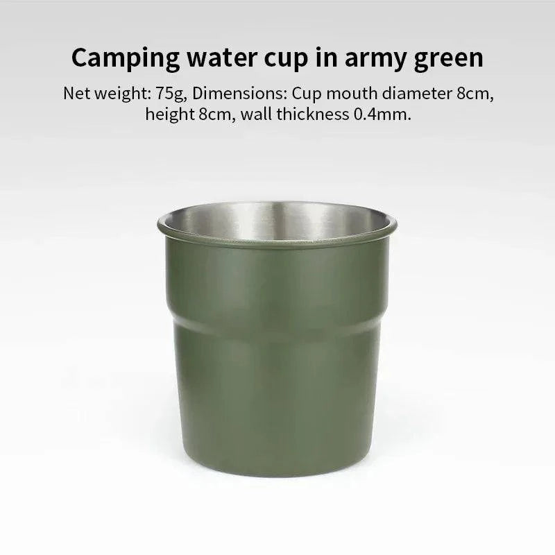 Beer Wine Cups Stackable Camping Cup Drinking Cup Stainless Steel Camping Mug with Storage Bag for Indoor Outdoor Travel-WAYBIKER