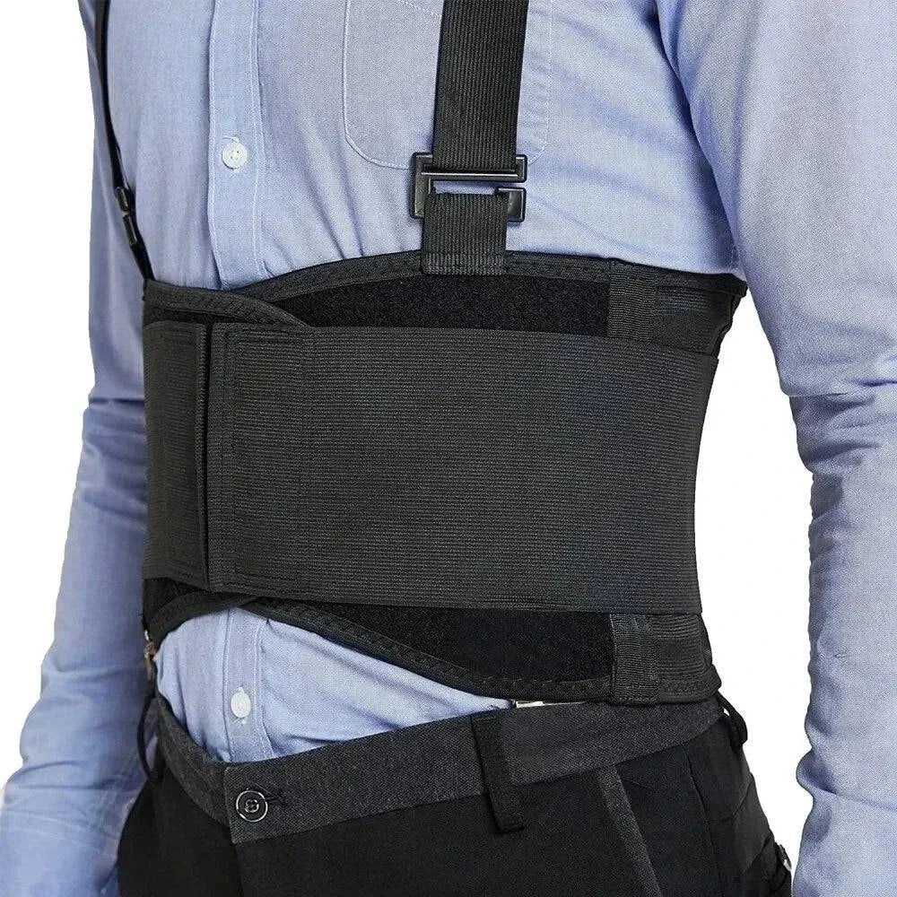 Back Brace Men Women Lumbar Support for Heavy Lifting Lower Back Support Belt with Removable Suspenders-Adjustable Back Belt-WAYBIKER