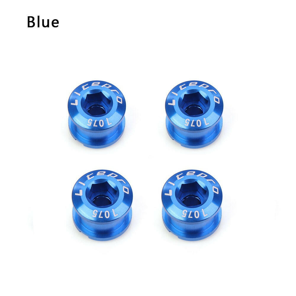 4Pcs MTB Bicycle Chainwheel Screws Cycling Chainring Wheel Bolt Alloy 7075 Road Bike Disc Screws for Crankset Parts-WAYBIKER