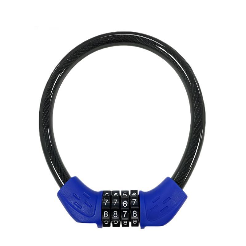 Bicycle Lock Mountain Bike 4 Digit Password Lock Anti-theft Bike Security Steel Cable Lock Cycling Motorcycle Password Padlock-WAYBIKER