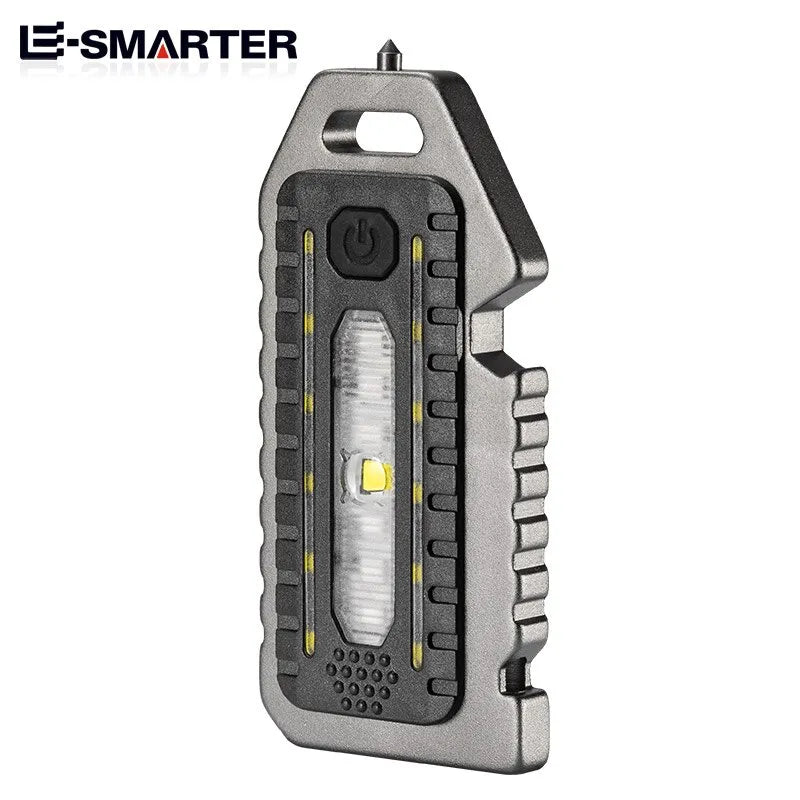 Keychain Flashlights Mini Led Light Selfdefense Whistle Multifunctional Portable Rechargeable 10W Built In Battery For Outdoor-WAYBIKER