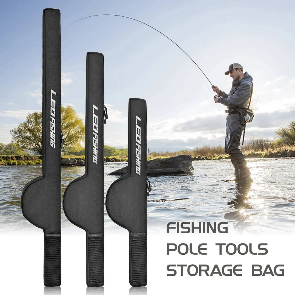 Fishing Rod Bag 85cm/106cm/126cm Fishing Rod Reel Bag Pole Shoulder Storage Bag Portable Rod Tackle Tool Carrier-WAYBIKER