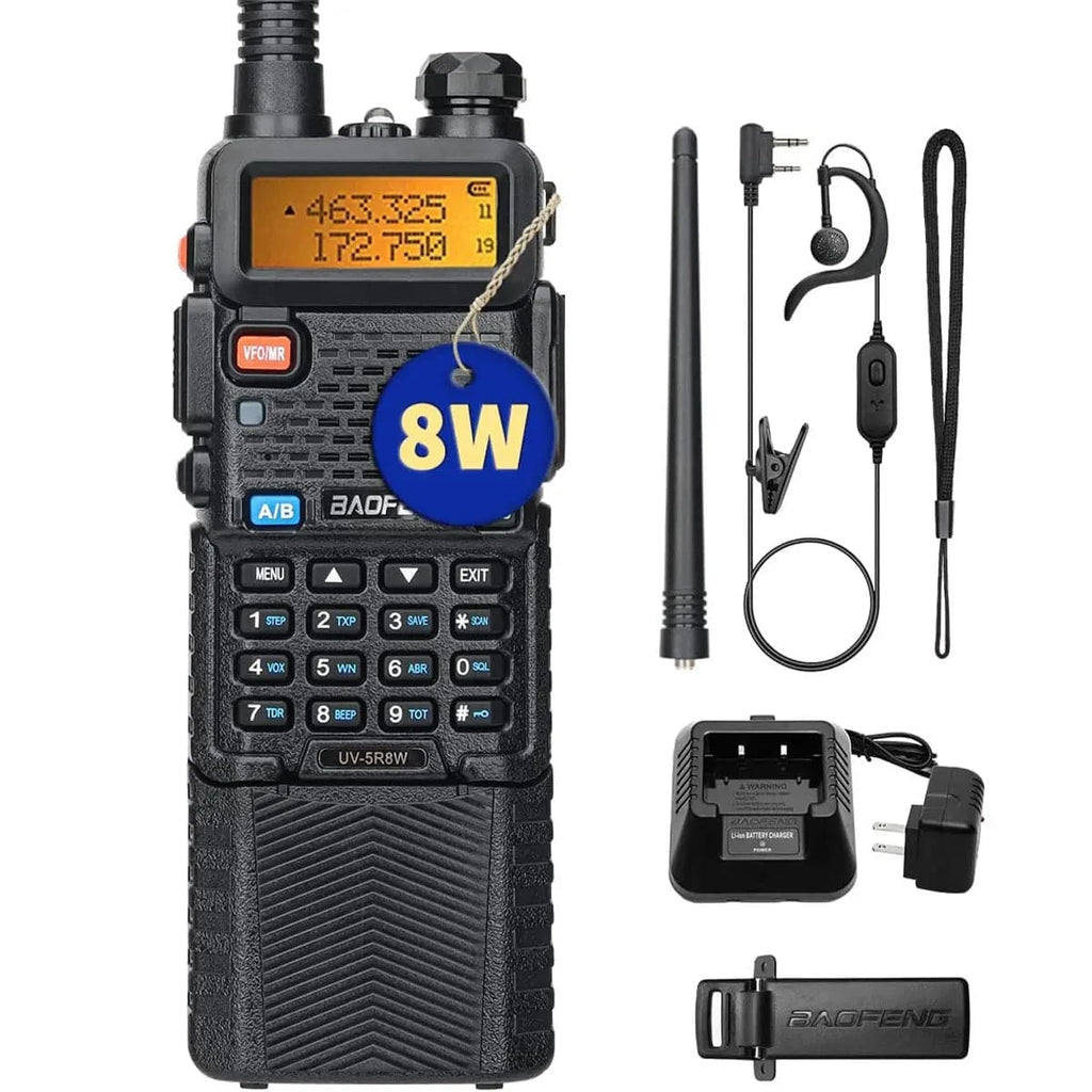 BAOFENG UV-5R 8W/5W 3800mAh High Power Ham Radio VHF&UHF Portable Two Way Radio Long Range Rechargeable Handheld Radio CB Radio-WAYBIKER