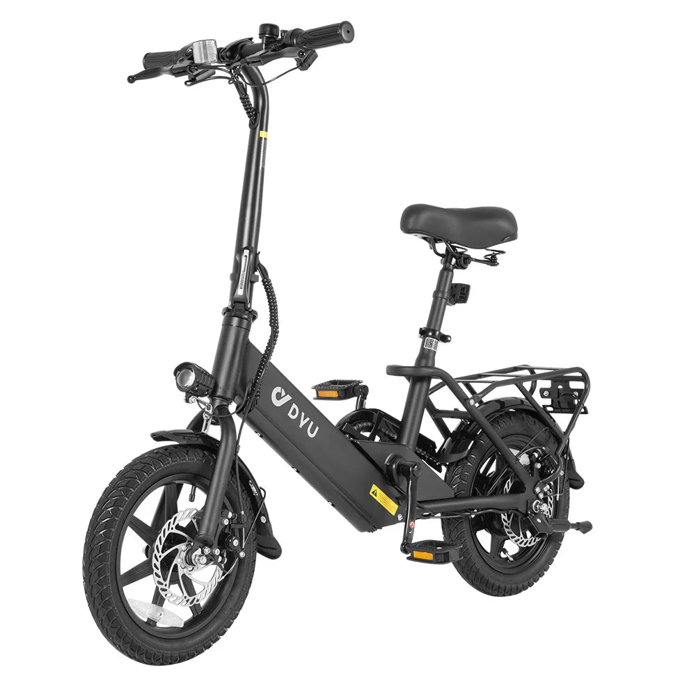 DYU-C3 Adult Folding Electric Bike, 250W Brushless Motor, 36V 7.5Ah Lithium Battery, 14 Inch City Travel Electric Bike