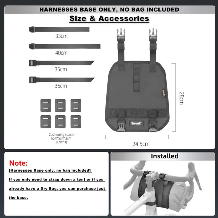 Rhinowalk Bilke Handlebar Harnesses 12L Dry Bag Waterproof Detachable Front Bag Big Size Mount Base Fit MTB Road Bicycle Cycling