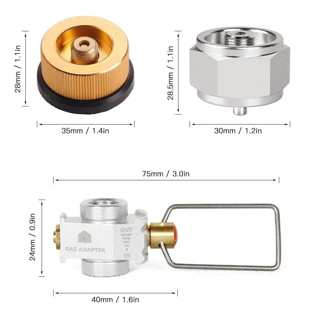 Gas Saver Plus Gas Burner Adapter Convertor Shifter Refill Flat Tank Conversion Adapter Camping Gas Adaptor Valve Aluminum Alloy-WAYBIKER