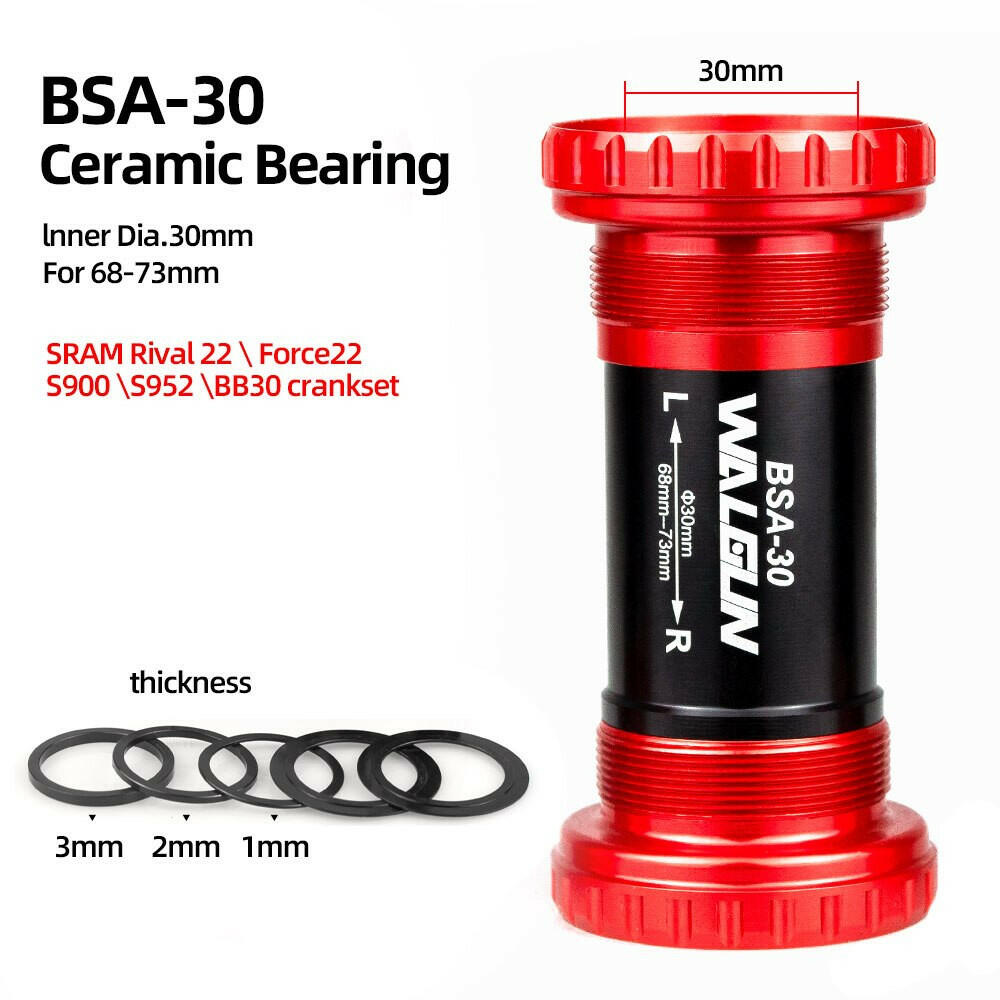 Walgun Bicycle Bottom Bracket BSA Thread Kit Road MTB Bike Frame 68/73 for Axis 24/22 and 29/30mm for Shimano SRAM GXP Crankset-WAYBIKER