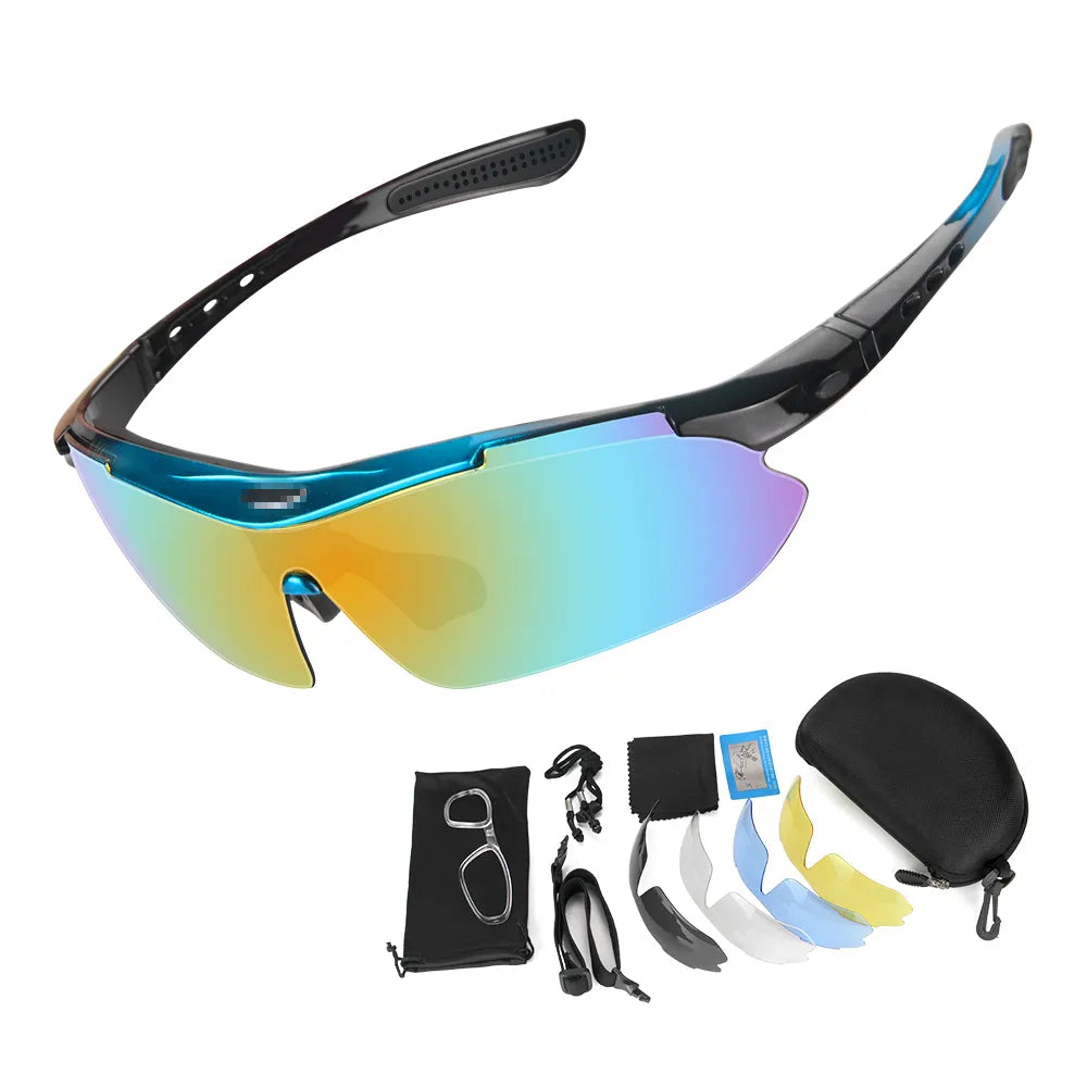 Cycling Glasses 5 Lens Mens Womens Sports Sunglasses Cycling Goggles MTB Road Anti-glare Riding Bicycle Bike Eyewear Protection-WAYBIKER