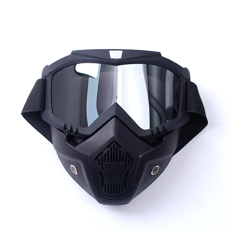 zlangsports Goggles Mask Anti-UV Detachable Windproof Motorcycle HD Motocross Glasses Retro Riding Eyewear Ski Sunglasses-WAYBIKER