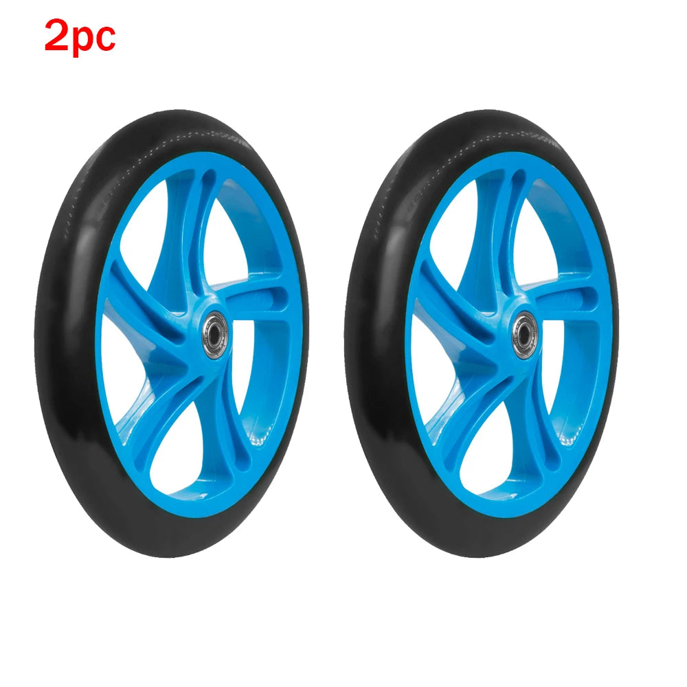2pc Solid Wheels 200mm Adult Scooter for Razor and Adult Kick Scooters with ABEC 7 Bearings Wheels Replacement Scooter Wheel