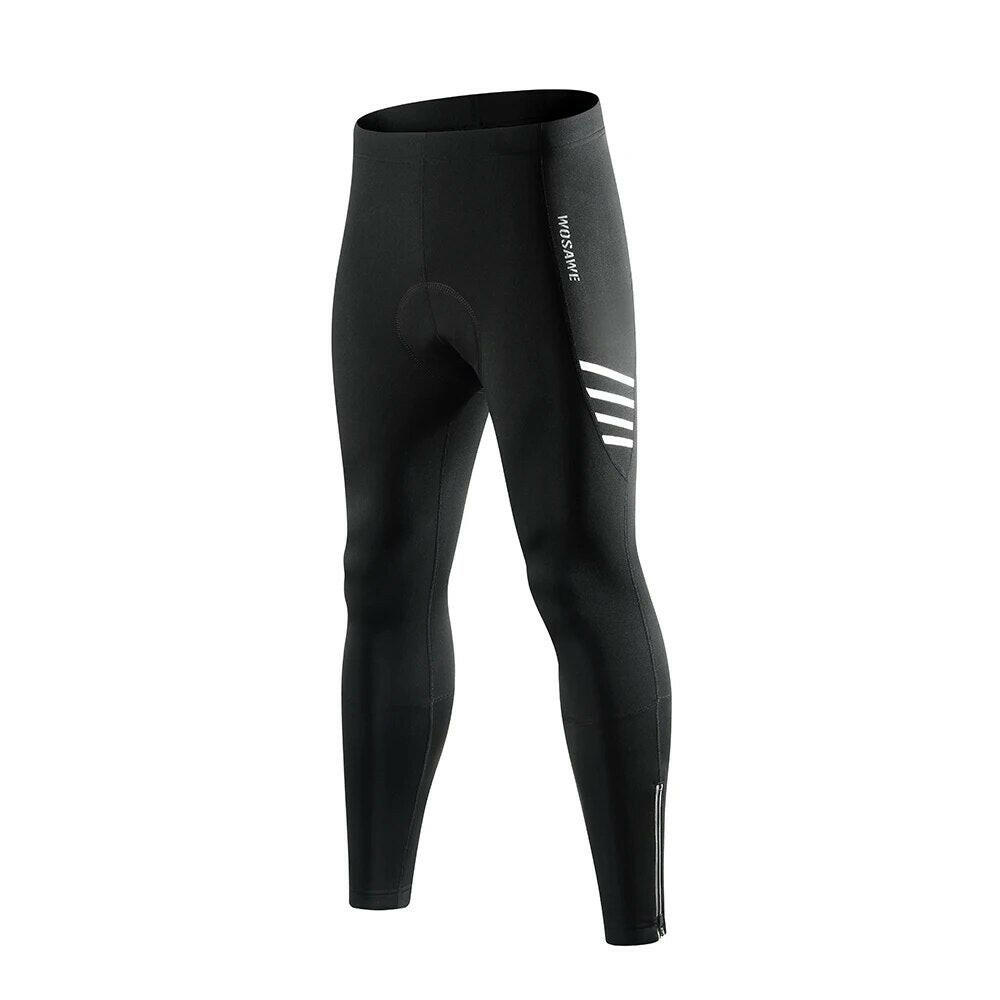 WOSAWE Winter Men Cycling Pant Keep Warm Fleece Lining Women Sports Leggings Long Pants Reflective Windproof MTB Bicycle Trouser-WAYBIKER
