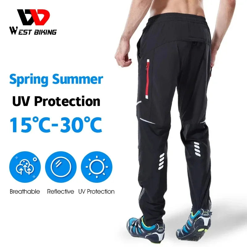 WEST BIKING Cycling Pants Windproof Bicycle Pants Quick Drying Riding Bike Pants Fishing Fitness Trousers Sport Equipment-WAYBIKER