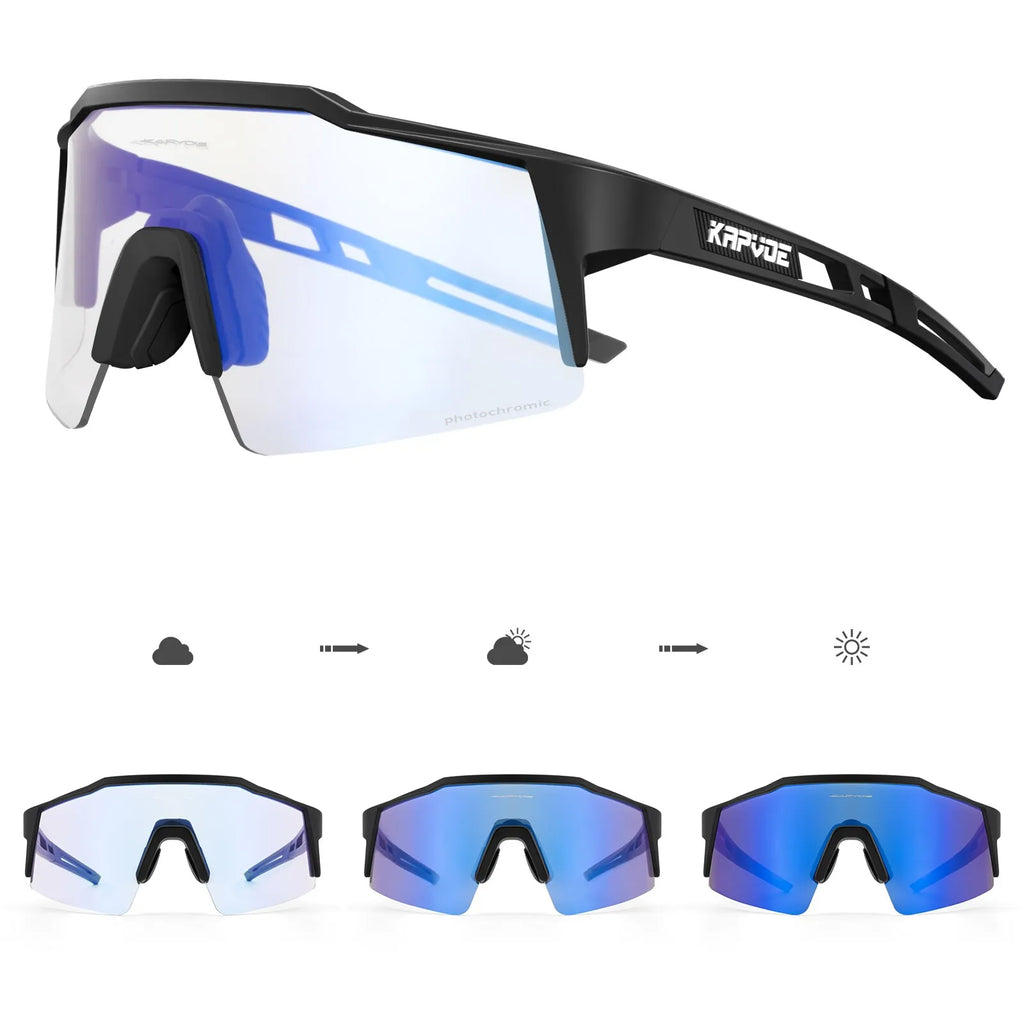 Kapvoe Photochromic Cycling Sunglasses Mtb Bicycle Cycling Glasses Women Men Bike Eyewear Outdoor Sports Goggles-WAYBIKER