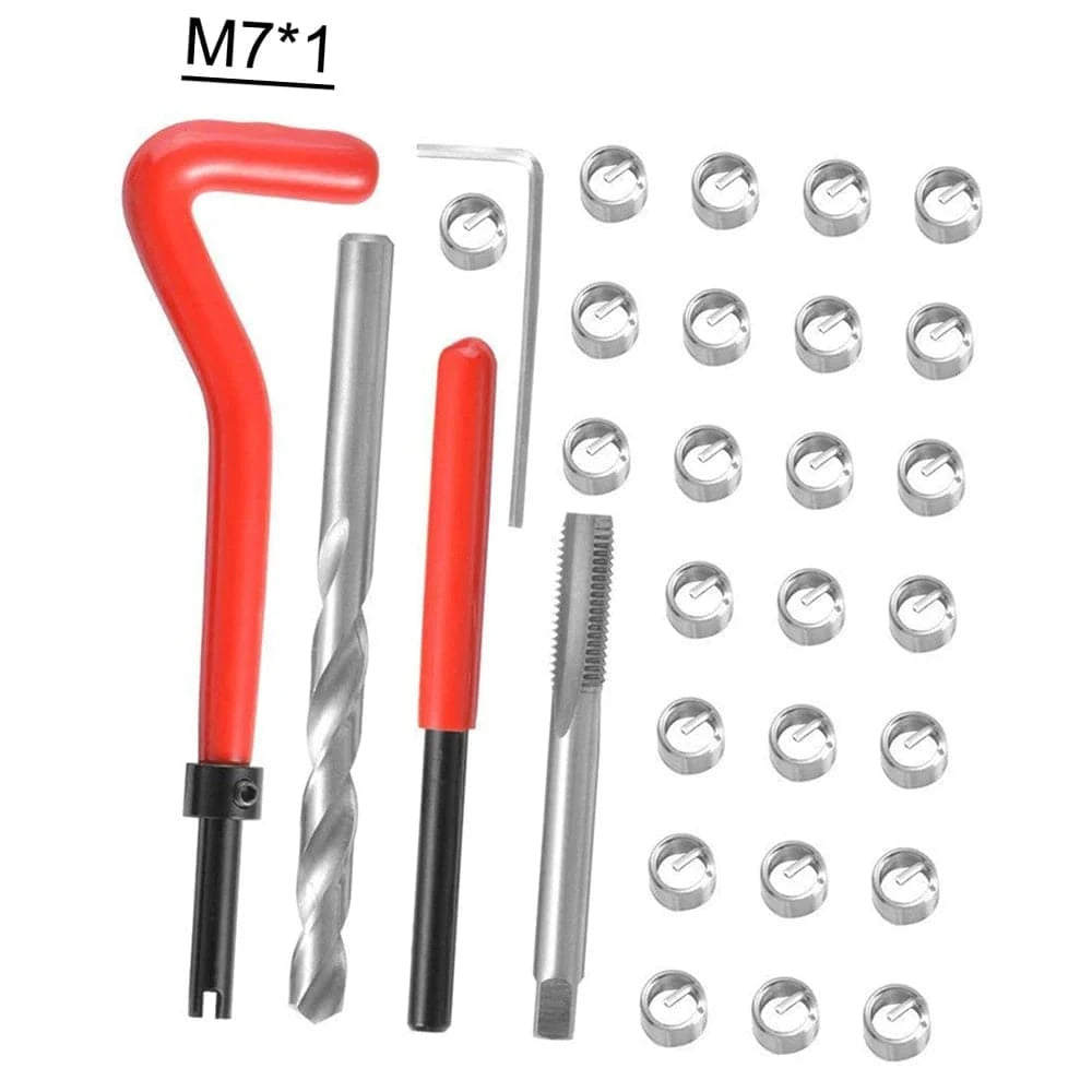 20pcs/30pcs Metric Thread Repair Insert Kit M3 M4 M7 M9 M11 Helicoil Car Pro Coil Tool 304 Stainless Steel Auto Repair Tool Bag-WAYBIKER