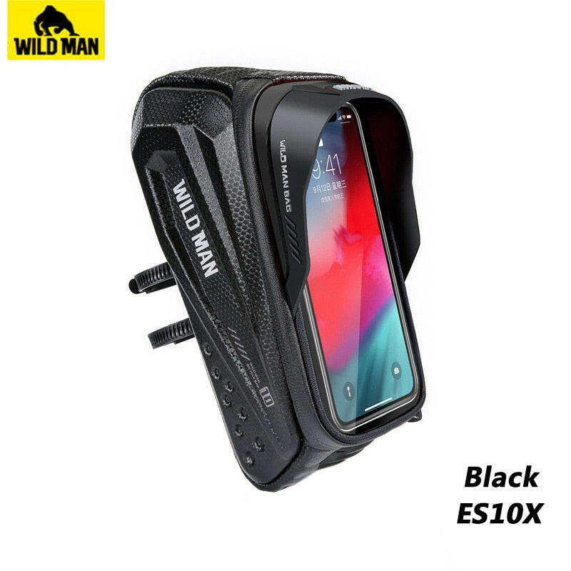 Wild Man Bicycle Bag Frame Rainproof Bike Bag Phone Case 6.8inch Touch Screen Cycling Bag Tube 1.2L Mtb Accessories-WAYBIKER