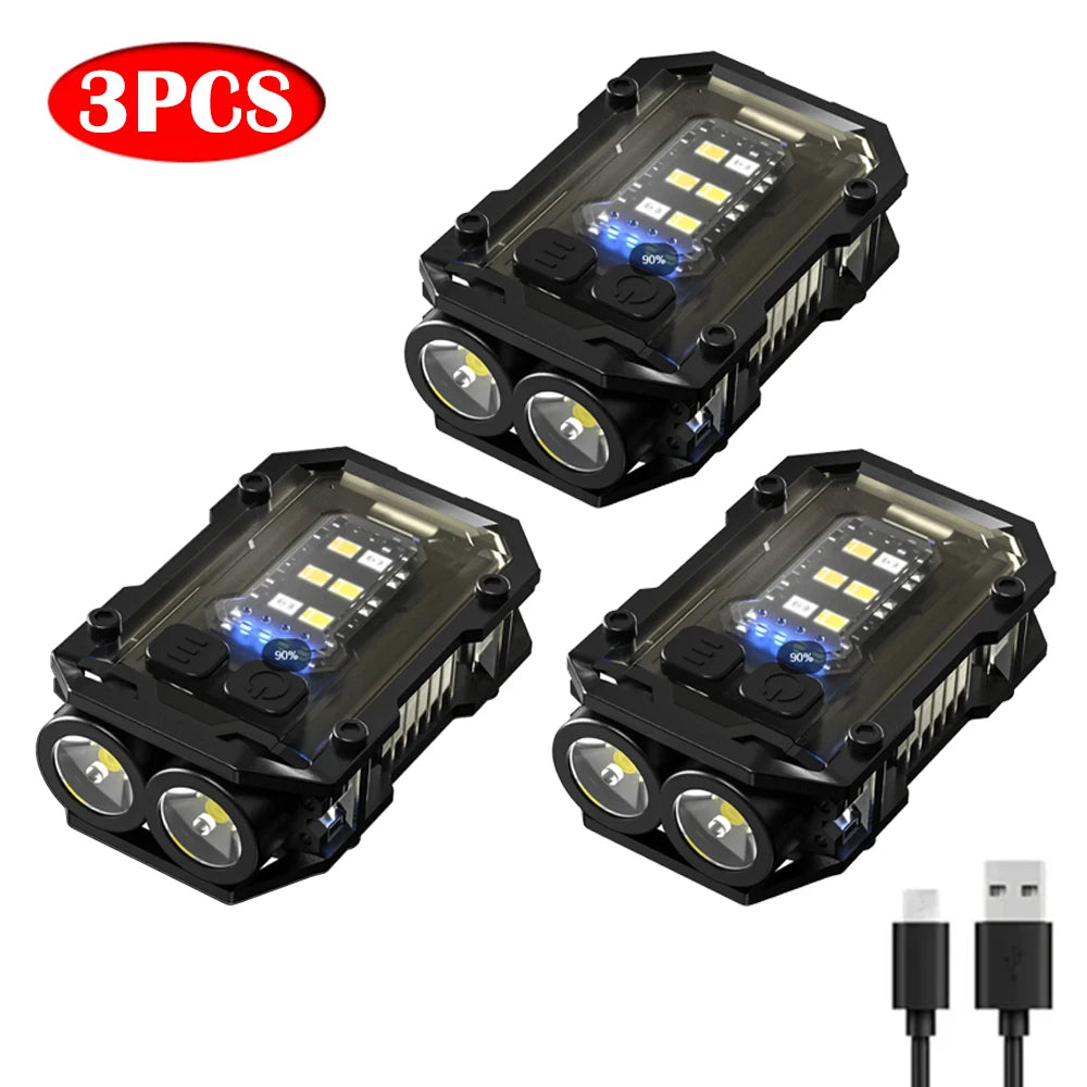 Multifunctional Mini EDC Keychain Light USB Rechargeable Flashlight With Tail Magnet Outdoor Waterproof Work Light Camping Lamp-WAYBIKER