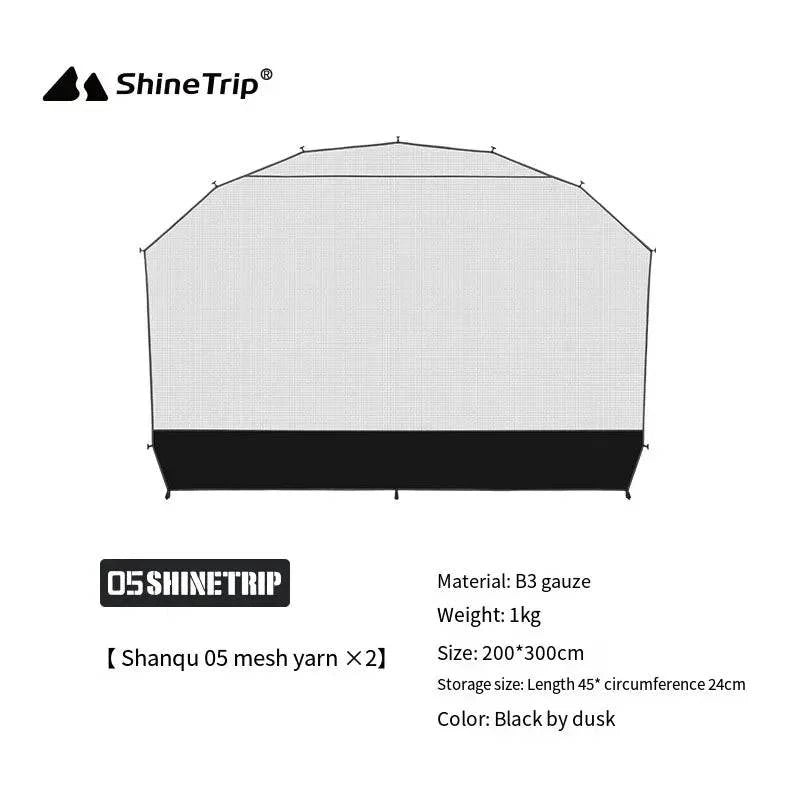 ShineTrip Outdoor Round Dome Canopy Tent Multiplayer Waterproof Sunproof Camping Oversized Enclosure Fabric Mesh Dome Set-WAYBIKER