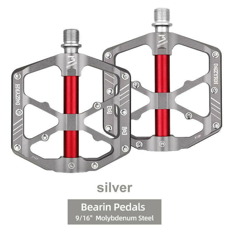 Reflective Bicycle Pedal 3 Bearings Non-Slip MTB Pedals Aluminum Alloy Flat Applicable Waterproof Bicycle parts