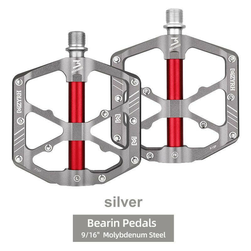 Reflective Bicycle Pedal 3 Bearings Non-Slip MTB Pedals Aluminum Alloy Flat Applicable Waterproof Bicycle parts-WAYBIKER