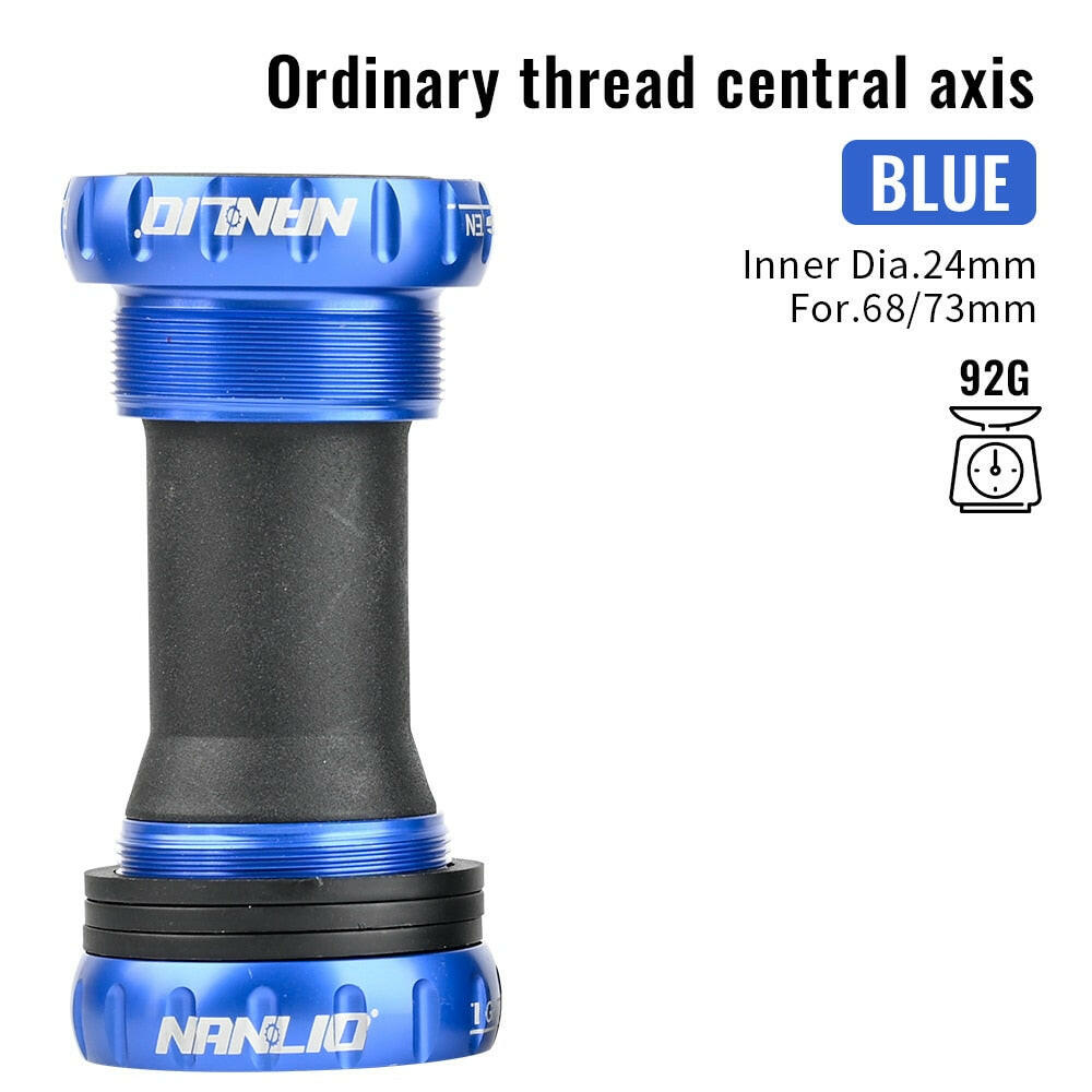 Nanlio BSA Bearing Bottom Bracket Screw Type 68/73 mm Bicycle Axis MTB Road Bike Aluminum Alloy Waterproof Crank Set Axis Parts-WAYBIKER