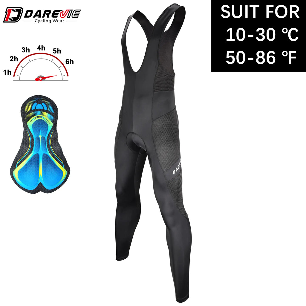 DAREVIE Cycling Bib Pants Summer Men Gel Pad Cycling Long Bib Pants Breathable Men's Cycling Pants Tight 6 Hour Ride Trousers-WAYBIKER