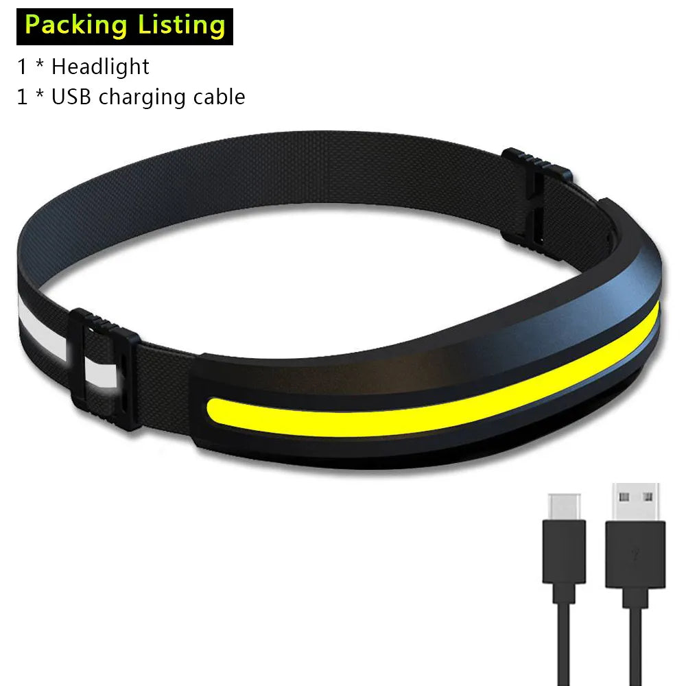 LX300 COB Running Headlamp Red White Light Source LED Headlight USB C Rechargeable Flashlight Work Light Hiking Fishing Lanterna-WAYBIKER