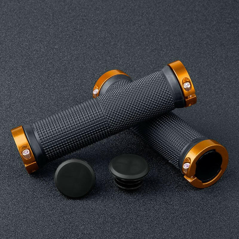 X-TIGER Bicycle Grip Handlebar End Cap Aluminium Alloy Lock Mountain Handle Bar Grips Anti-Skid Rubber Bicycle Skid-Proof Grips-WAYBIKER