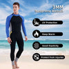 3mm Neoprene Wetsuit for Men Back Zip Full Body Flatlock Stitched Diving Suit for Snorkeling Surfing Scuba Diving Swimming-WAYBIKER