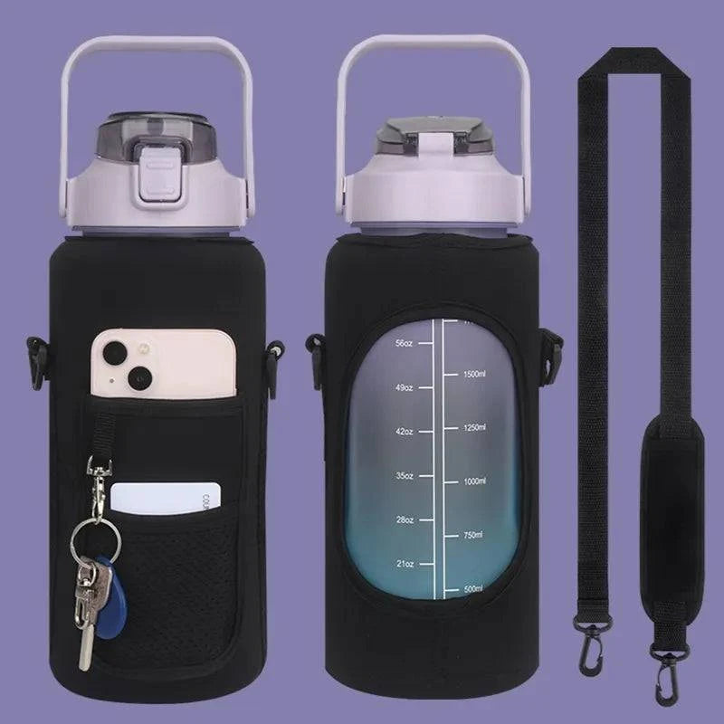 Fashion Half Gallon Sport Water Bottle Sleeve Insulated Mug Holder Bag With Slanting Strap For Fitness Gym Outdoor Sports-WAYBIKER