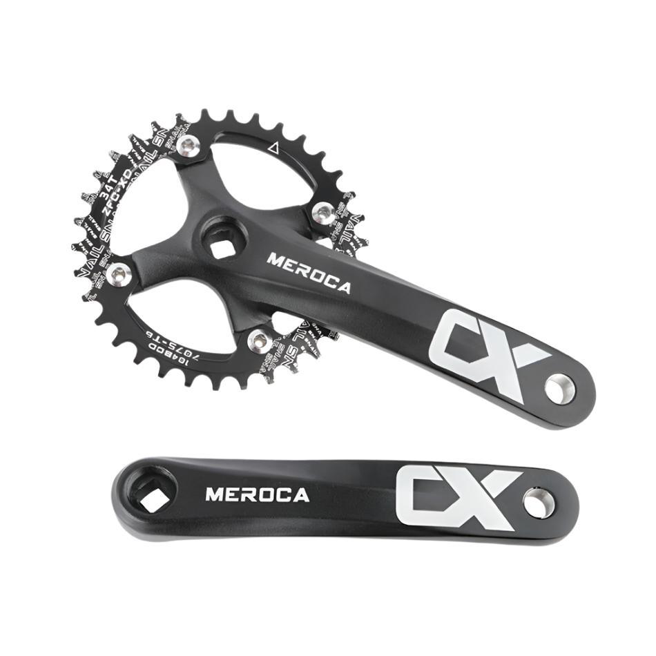MEROCA CX Square Hole Bicycle Crankset 104BCD Aluminum Alloy IXF Square Hole Mountain Bike Crankset 170mm 32T/34T/36T/38T/40T/42-WAYBIKER
