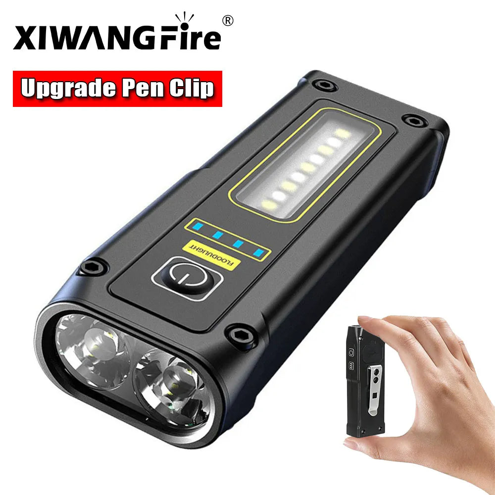 Portable Mini Flashlight High Power LED USB Rechargeable Tactical Flashlight with strong magnet Outdoor Emergency Lighting Torch-WAYBIKER