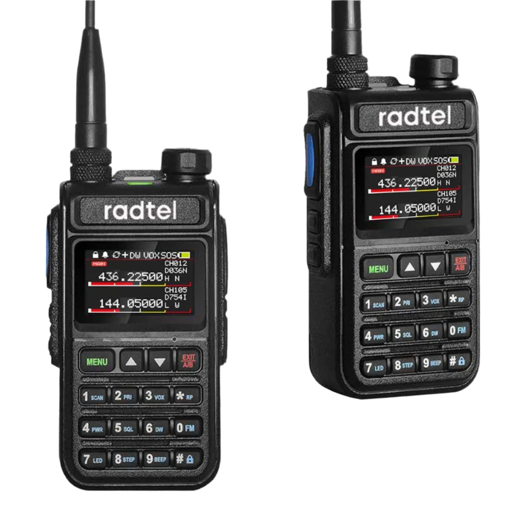 Radtel RT-890 NOAA Weather Channel 6 Band Ham  Amateur 2 Way Radio 999CH Walkie Talkie AM Air Aviation Band Color Scanner Marine-WAYBIKER